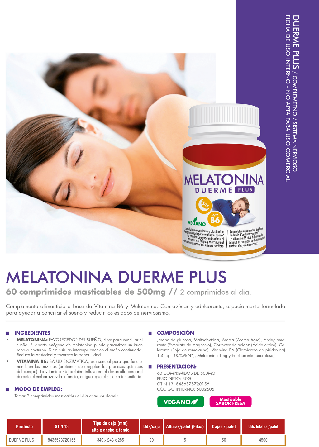 Melatonina Duerme Plus 60 Cápsulas – Sueño Profundo y Reparador
